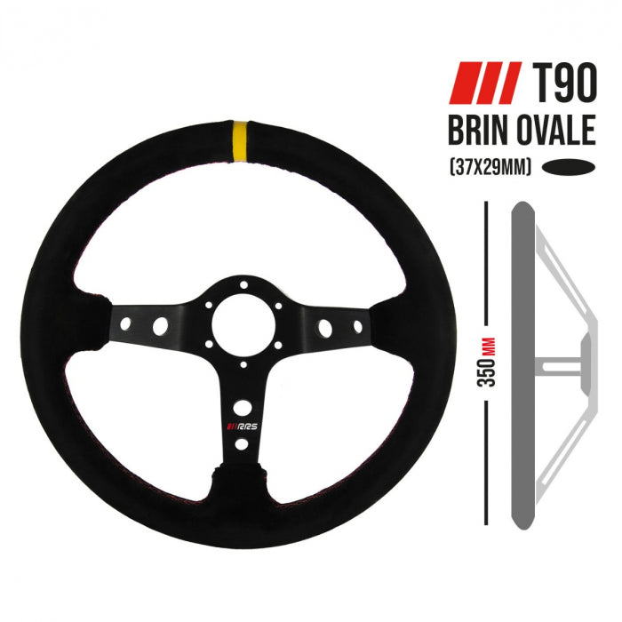 RRS RALLY steering wheel- Black suede