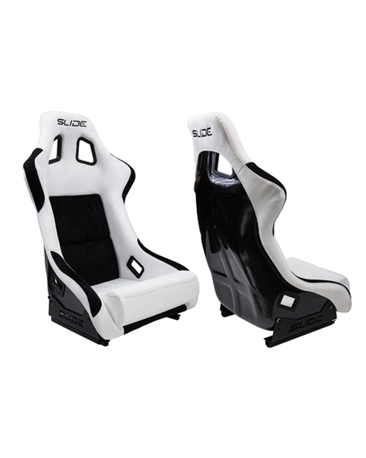 SLIDE - RACING SEAT KS2 Premium White & Black Welur Carbon
