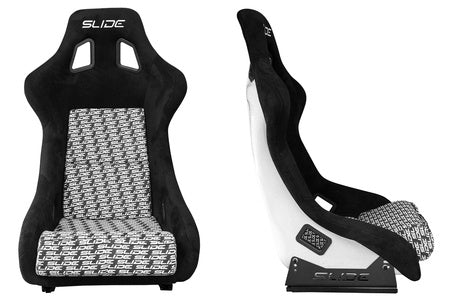 SLIDE - SPORTA KRĒSLS KS2 Premium Black & Logo Pattern Suede White Glitter