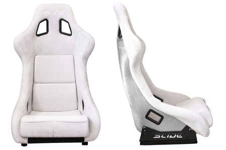 SLIDE - RACING SEAT KS2 Premium Light Grey Suede Silver Glitter