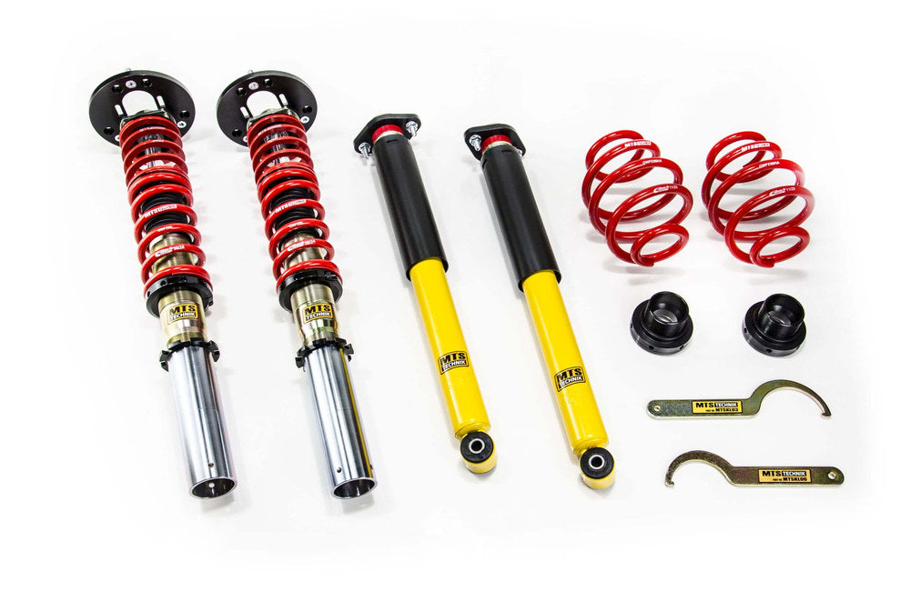 MTS Technik koiloveri Comfort Gold with front camber plates + rear top mounts - BMW 3 / 3 Touring / 3 Convertible (E30)