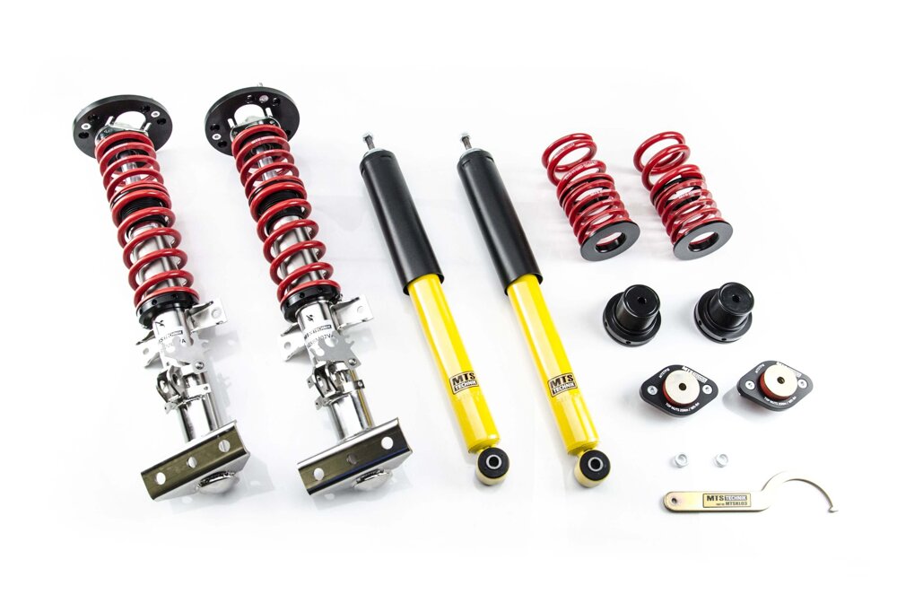 MTS Technik koiloveri Stance Inox with front camber plates + rear top mounts - BMW 3 Compact (E36)
