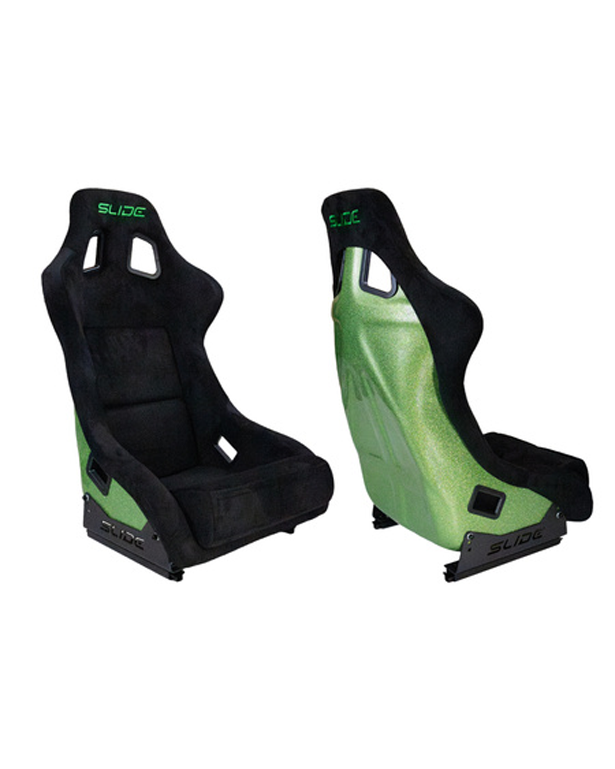 SLIDE - SPORTA KRĒSLS KS2 Premium Black & Welur Green Glitter