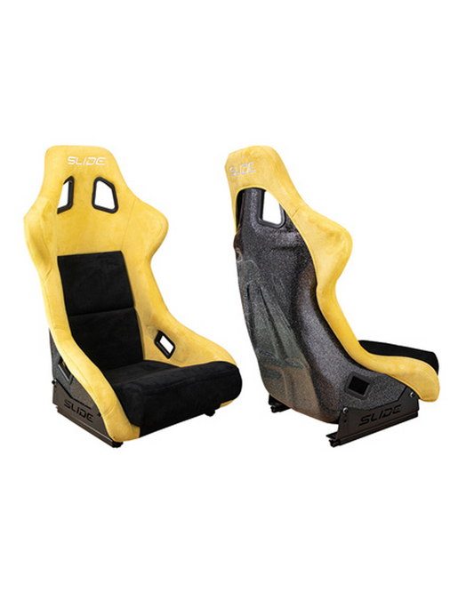 SLIDE - SPORTA KRĒSLS KS2 Premium Black & Yellow Suede Black Glitter
