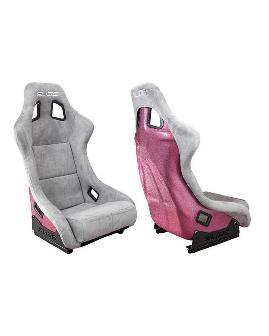 SLIDE - SPORTA KRĒSLS KS2 Premium Light Beige Suede Light Pink Glitter
