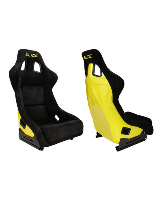 SLIDE - SPORTA KRĒSLS KS2 Premium Black Welur & Yellow Glitter