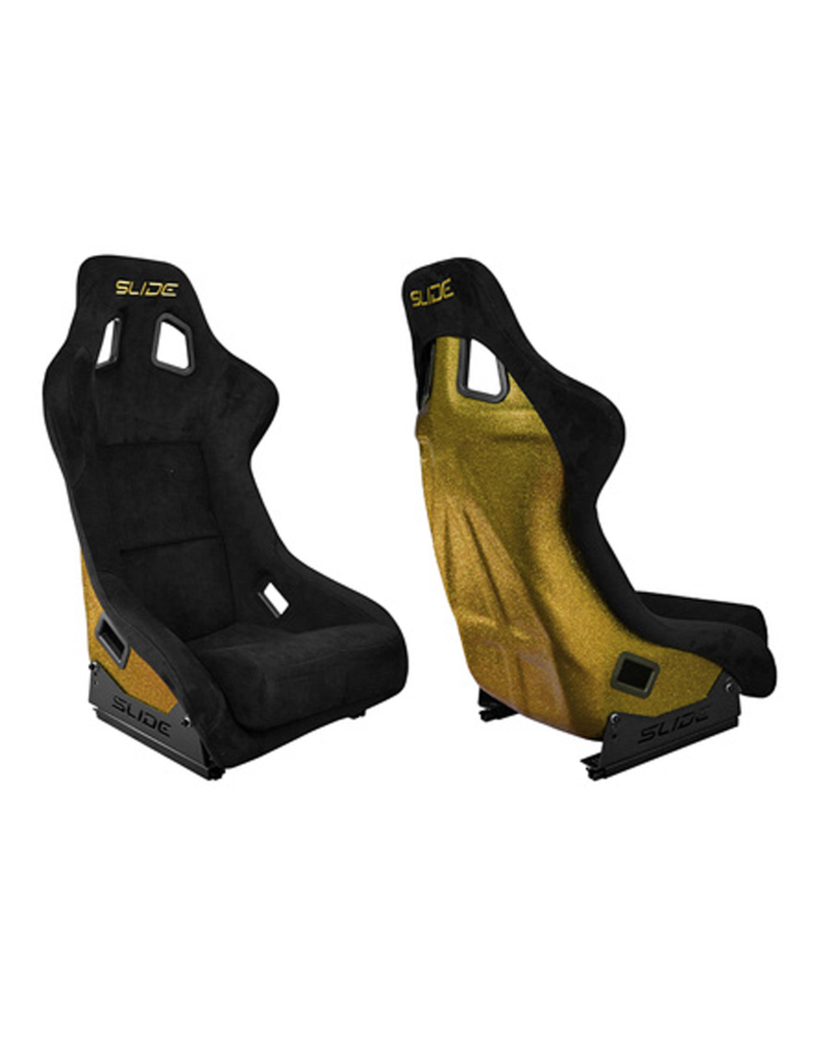 SLIDE - RACING SEAT KS2 Premium Black Suede Gold Glitter