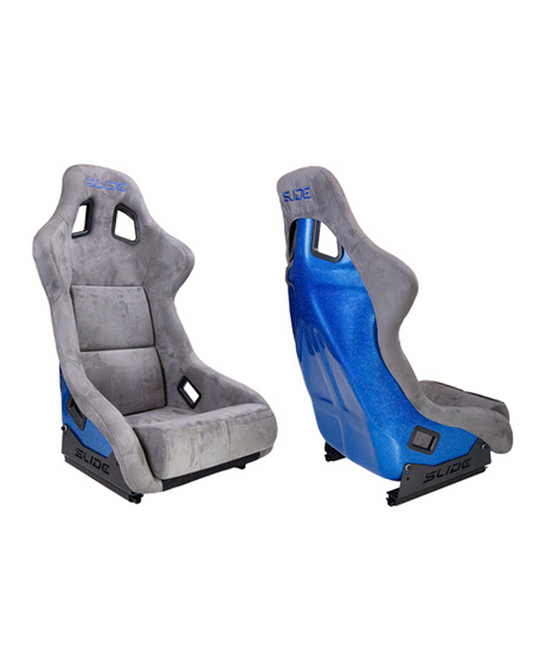 SLIDE - SPORTA KRĒSLS KS2 Premium Grey Welur & Blue Glitter