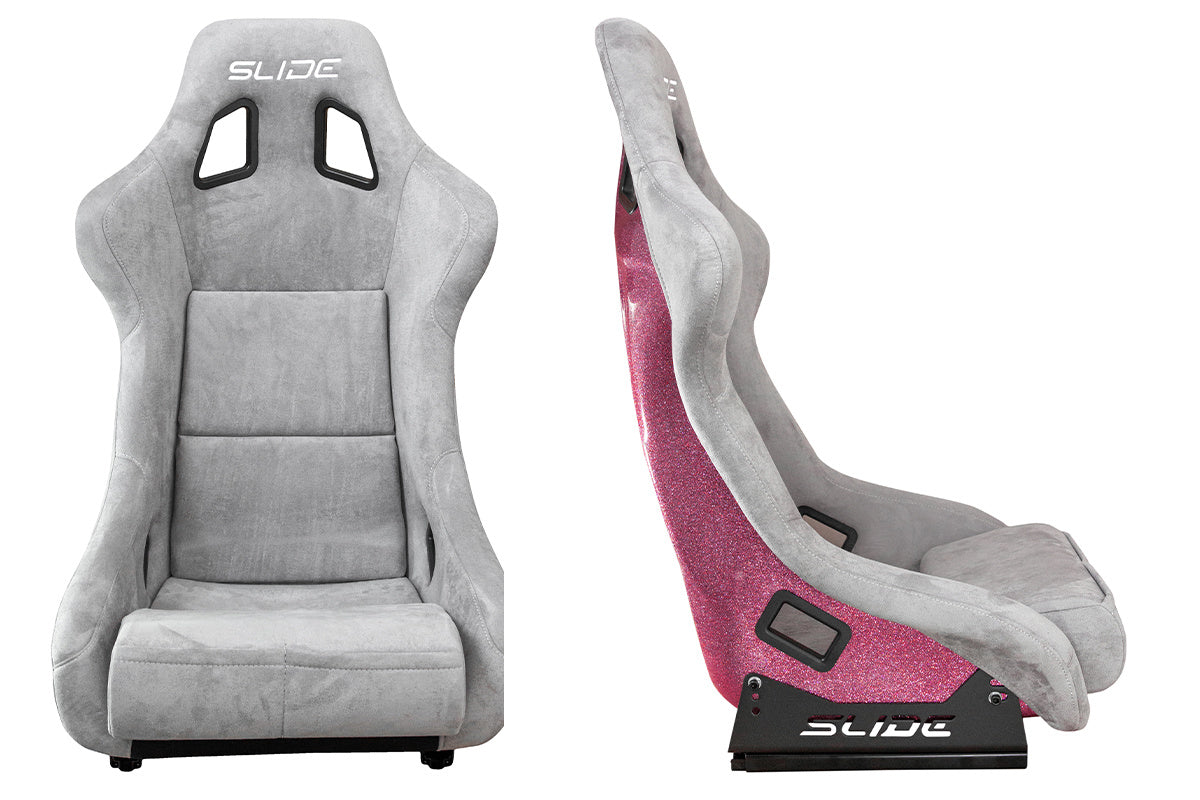SLIDE - SPORTA KRĒSLS KS2 Premium Light Beige Suede Light Pink Glitter