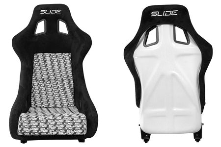 SLIDE - SPORTA KRĒSLS KS2 Premium Black & Logo Pattern Suede White Glitter