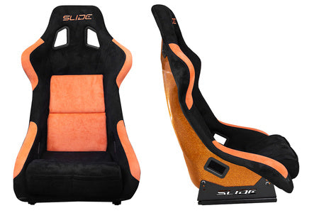 SLIDE - SPORTA KRĒSLS KS2 Premium Black & Orange Suede Orange Glitter