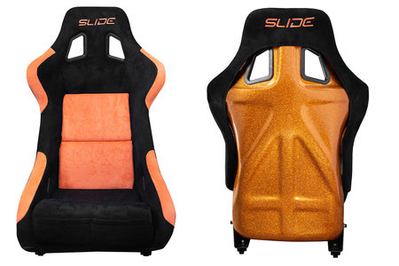 SLIDE - SPORTA KRĒSLS KS2 Premium Black & Orange Suede Orange Glitter
