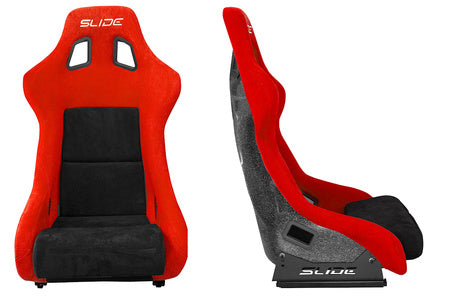 SLIDE - RACING SEAT KS2 Premium Black & Red Suede Black Glitter