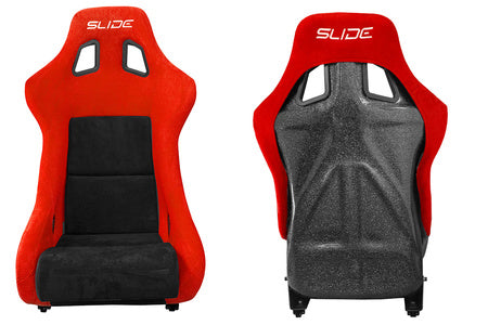 SLIDE - RACING SEAT KS2 Premium Black & Red Suede Black Glitter