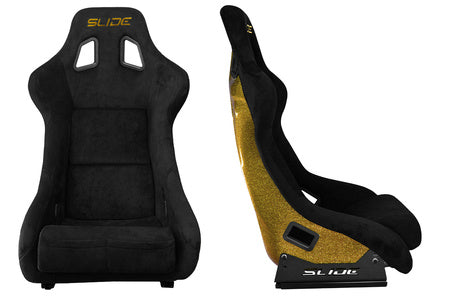 SLIDE - RACING SEAT KS2 Premium Black Suede Gold Glitter