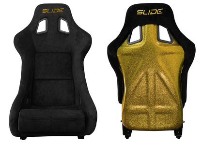 SLIDE - RACING SEAT KS2 Premium Black Suede Gold Glitter