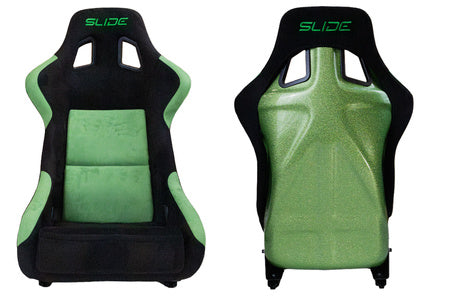 SLIDE - RACING SEAT KS2 Premium Green & Black Welur Green Glitter