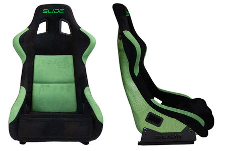 SLIDE - RACING SEAT KS2 Premium Green & Black Welur Green Glitter