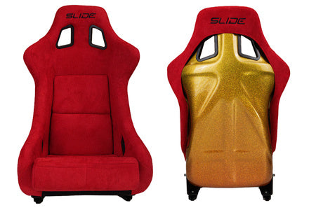 SLIDE - SPORTA KRĒSLS KS2 Premium Red Welur & Gradient Glitter