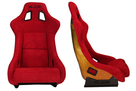 SLIDE - SPORTA KRĒSLS KS2 Premium Red Welur & Gradient Glitter