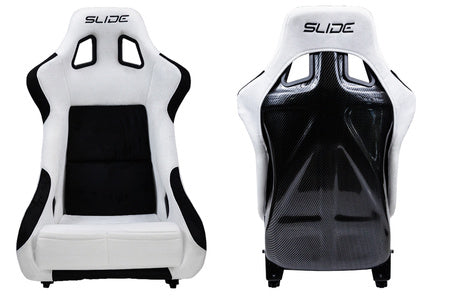 SLIDE - RACING SEAT KS2 Premium White & Black Welur Carbon