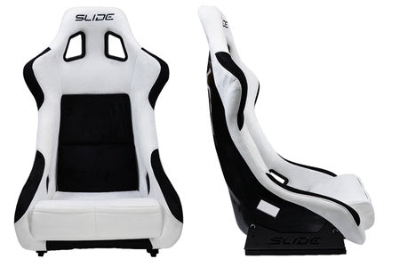 SLIDE - RACING SEAT KS2 Premium White & Black Welur Carbon